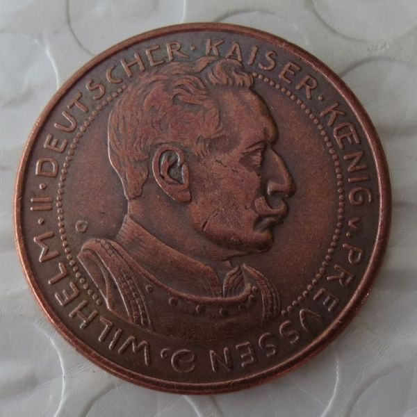 Prusia alemana S 3 Mark 1913 Proof-bronce-patrón-Wilhelm II copia moneda de alta calidad 234S