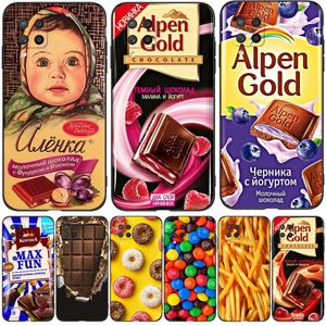 Voor Samsung Galaxy A42 5G Case GalaxyA42 EEN 42 SM-A426B A426 Telefoon Cover 6.6 inch Zwart Tpu Case chocolade Voedsel Pakket