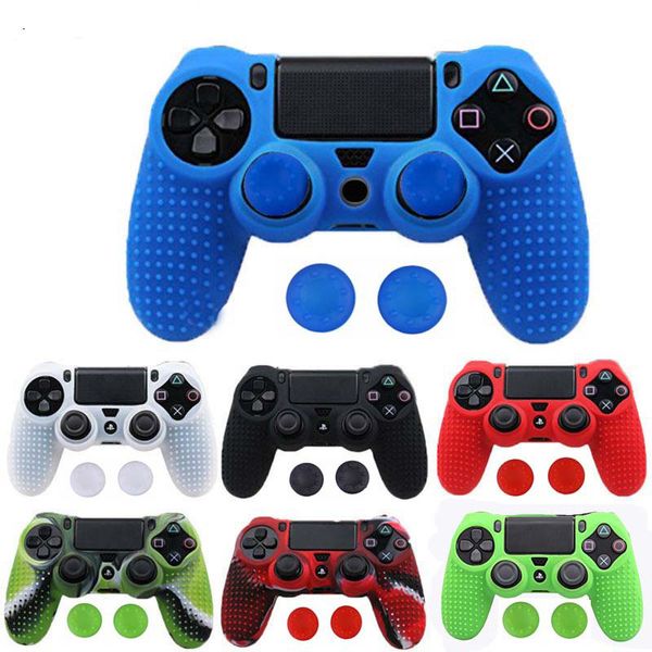 Manette de jeu PS4 Gamepad Soft Silicone Gel Rubber Case Cover Joysticks Pour SONY Playstation 4 Protection Case Pour PS4 Pro Slim Game pad