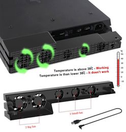 PS4 Pro Console Cooler USB -koelventilator Super Turbo Temperatuurregeling met USB -kabel voor Sony PlayStation 4 PS4 Pro8063760