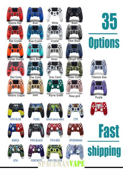 PS4 Controlador inalámbrico GamePad de alta calidad 35 colores para Joystick Game con accesorios de consola de caja minorista8662183