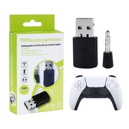 Adaptateurs Ps5 Bluetooth 4.0 Adaptateur USB sans fil Récepteur pour contrôleur P5 Manette de jeu Casques Bluetooth compatibles PS4 avec microphone