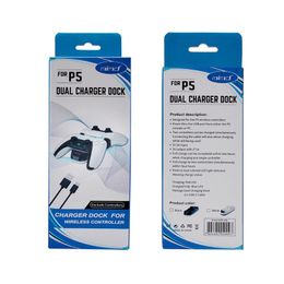 Support de chargement pour contrôleur PS5 PS5 Double contrôleur sans fil ABS Station d'accueil de chargement Joypad en plastique pour 2 contrôleurs DHL Fast Ship