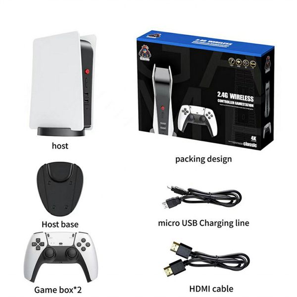 Consola portátil PS5 M5 Juegos portátiles Videojuegos retro arcade Audio incorporado Juegos inalámbricos para el hogar Controlador ps5 con joystick dual HDMI Anfitrión de consola con caja de venta al por menor