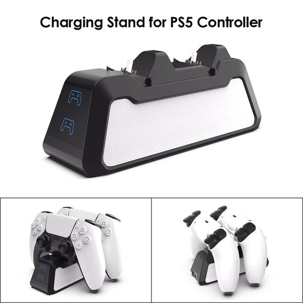 Station de charge double sens PS5 type-c support de chargeur de station d'accueil double pour contrôleur de jeu sans fil PlayStation 5 DualSense