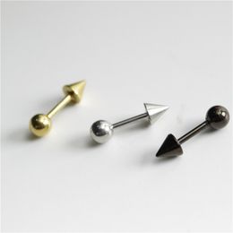 PS563 Boucles d'oreilles à cône pointu en acier titane européen et américain pour hommes et femmes avec des ongles en os d'oreille boucles d'oreilles piercing bijoux en gros