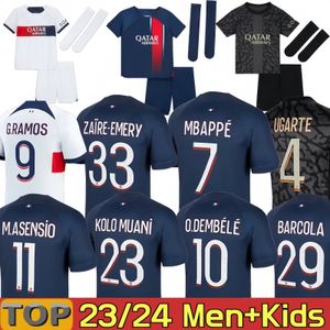 PsgES Soccer Jerseys MBAPPE Maillot de football 23 24 Maillots Maillot de football hommes enfants kit ensembles uniforme enfants LEE KANGIN O DEMBELE G.RAMOS KOLO MUANI UGARTE BARCOLA