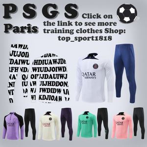 PSGs Paris trainingspak 2023 2024 MBAPPE kinderen en heren 22 23 24 psgs trainingspak lange mouw Voetbal voetbal Jersey kit uniform chandal volwassen jongens Meer stijlen in de winkel