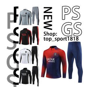 PSGs Paris trainingspak 2023 2024 MBAPPE kinderen en heren 22 23 24 psgs trainingspak lange mouw Voetbal voetbal Jersey kit uniform chandal volwassen jongens FAN SPELER VERSIE AA