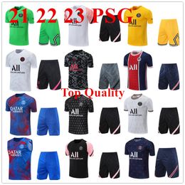 PSGS Korte mouwen Tracksuits Men Vest 22/23 klassieke stijl Paris Training Suit Sportswear voetbalvoetbal Jersey Kit Uniform Chandal Adult Sweatshirt Sweater