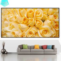 PSHINY 5D DIY Diamond Painting Roses Flores Imágenes con pantalla completa Square Rhinestones Diamond Bordado Venta Nuevas llegadas 201112