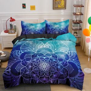 Ensemble de literie de luxe Boho psychédélique 3pcs avec couverture de couette king-caisse reine 2 / 3pcs Polyester couvre-couette à la maison textile