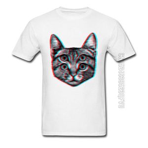 Psychedelic Brainsick Cat T Shirt Neko Rahman Chaton Animal T-shirts 3D Coton Polyester Vêtements Hommes Tops Blancs Tees Miaow