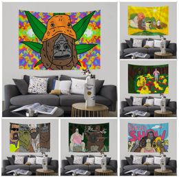 Hippe psychédélique le grand spectacle Lez, tapisserie bohème suspendue, Tarot Hippie, tapis mural pour dortoir, décoration de maison, 240110