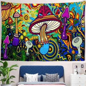 Psychedelic Mushroom Tapestry Indian Mandala Wall Hangende Boheems Magic Forest Tapiz Wekserij J220804