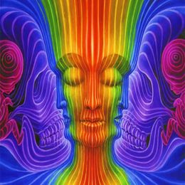 Psychedelische Trippy Art Stofposter 40 x 24 21 x 13 Decor--010270n