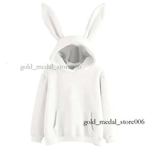 Psycho Hoodie Bunny Mensweatshirt Top Retro Dropshipping Haruku Kpop Lange Mouw Konijnenoren Solid Kawaii Kleding Psychologische Bunny 131