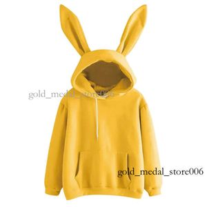 Psycho Sudadera con capucha Bunny Mensweatshirt Top Retro Dropshipping Haruku Kpop Manga larga Orejas de conejo Ropa sólida Kawaii Conejito psicológico 542