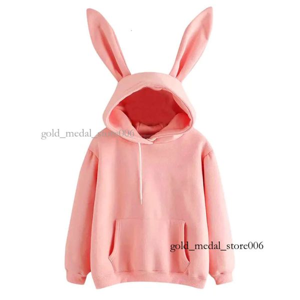 Psycho Sudadera con capucha Bunny Mensweatshirt Top Retro Dropshipping Haruku Kpop Manga larga Orejas de conejo Ropa sólida Kawaii Conejito psicológico 100