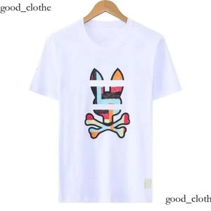 Psychol Bunny Camisetas para hombres Camisetas para mujeres Camiseta de algodón Carta de moda Impresión de verano Camiseta de manga corta Camiseta de alta calidad