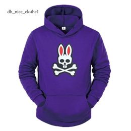 Psychological Bunny Fun Rabbit Printing Hoodies Cotton Bad Bunny Hooded Purple Sweata Sweater Sports Sweatshirts Men Pullovers PSYCO Bunny Hoodie 813