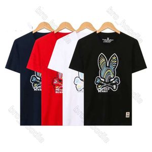 Psychologische Bunny Heren T-shirts Hemd Chemise Homme Homme Camisa Masculina Mannen Designer Skull Rabbit Crazy Psychologische Konijn Hoge Kwaliteit Ronde Hals Shirt 876