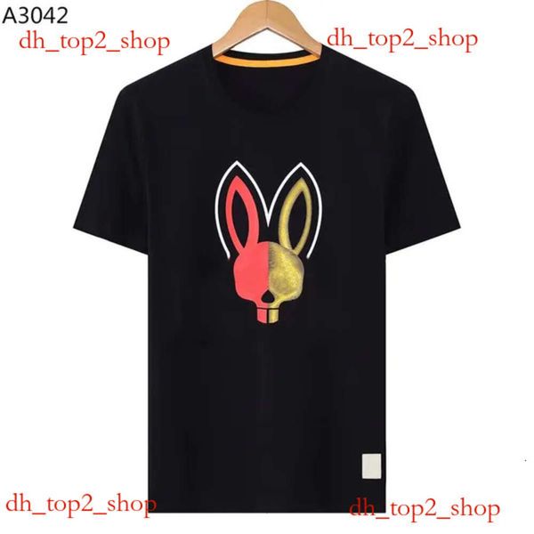 psychological lapin homme femme lapin hommes chemit créateur de mode Tshirt couple à manches courtes tops Bad Bunny Psyco Bunny 9432