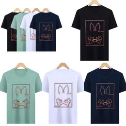 Psychological Bunny Polo T Shirts Designer Rabbit Mens T-Shirt Trendy Fashion Fashion USA High Street Short Sleeve T-Shirts Clothing Streetwear Psyco 067Y