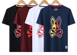 Psychologische Bunny Shirt 23ss Mannen Vrouwen Ontwerpers T-shirts Losse Oversize Tees Kleding Mode Tops Mans Casual Borst Brief Shirt 609