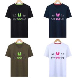 Camisa de conejito psicológico para hombres summer colmillo de conejo estampado de manga corta pareja camiseta de algodón camiseta psyco psyco 3xl xapn