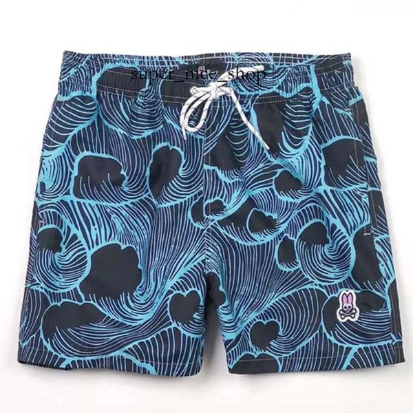 Psychologic Bunny Shorts Pantalones Cortos de Playa para Hombre, Pantalones Cortos de Surf con Estampado de Conejo y Calavera de Marca Estadounidense, Estilo Hawaiano de Verano de Secado rápido 490