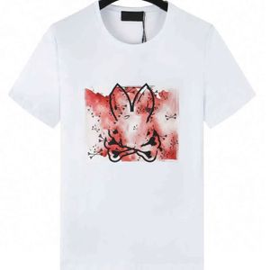 Psychological Bunny T-shirts Designer Skull Bunny Patroon Top katoen o-neck konijn dierenprint t shirts voor vrouwen op maat gedrukte pop tees 749