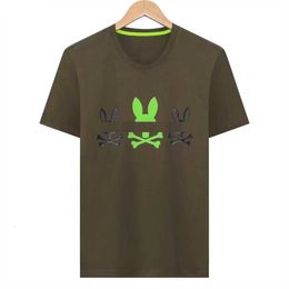 Psyco Bunny Mens T Shirts Psychological Rabbit Men Print T-shirt Comfortabele paar's Brappen en casual katoenen T-shirt M-3XL OKM3