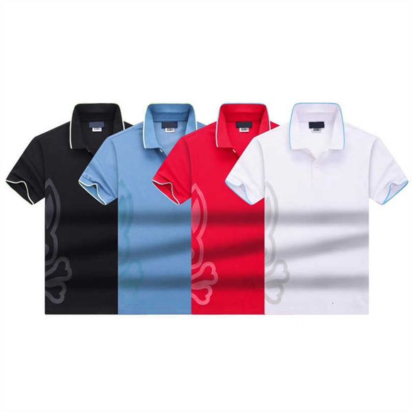 PSYCO BUNNY POLO THIRTS MENS Designer Mens Tshirt Psychological Short à manches 2024 USA High Street Business Casual Golf Tees Rabbit Pattern Streetwear 8M34