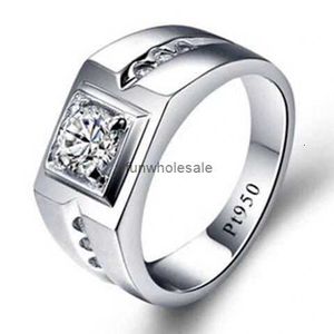 PT950 Platinum Mens Ring Mosoniet Diamant mannelijk Dominant paar Bruiloftgeschenk voor vriendje