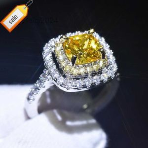 PT950 platina vergulde Mosan voorstel prinses vierkante diamantring