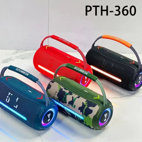 PTH-360 Wireless Bluetooth Audio portable Portadoor RVB Portable TWS Subwoofer Carte en haut-parleur