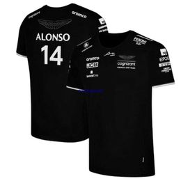 Ptp3 2023 Mode F1 Herren T-Shirt Formel 1 Team Aston Martin Kollektion Alonso Hut mit Kurzarm T-Shirt Top Sommer Übergroße Kinderkleidung Uyww