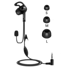PTT-scheidsrechter-headset met push-to-talk-knop, 3,5 mm oortje voor voetbalintercomradio