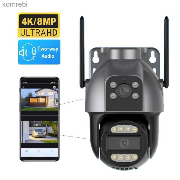 PTZ Cameras 4K 8MP Dual Lens WiFi IP Camera Ptz Camera Automatic Tracking Bidirectional Audio Security CCTV CAME P2P VIDEO MONTENIR L'application ICSEE C240412