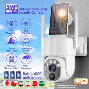 PTZ-camera's 5MP WiFi Outdoor Monitoring Beveiligingscamera Zonnepaneel Monitoringcamera 6000mAh IP66 Wireless Two-Way Call Detectie C240412