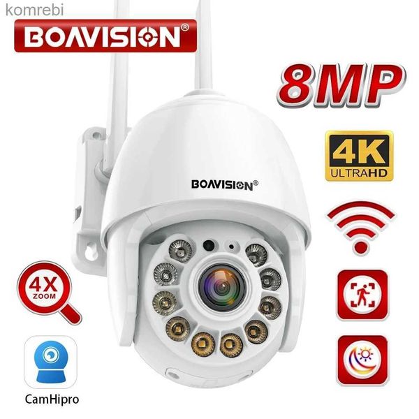 Cámaras PTZ 8MP 5MP 2MP Cámara de vigilancia WiFi Outdoor AI Detección humana Visión nocturna 4x zoom digital PTZ Mini IP Security Camera C240412