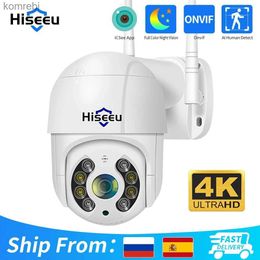 PTZ Cameras HiseU 8MP 4K WiFi IP Camera Outdoor Safety Night Vision 1080p 3MP 5MP Wireless Video Subsparelance Camera Human Body Detection ICSEE C240412