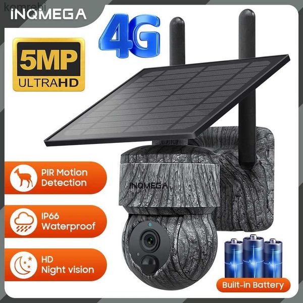 PTZ Cameras Inqmega 5MP 4MP WiFi Wiless PTZ Solar Camera Carte 4G SIM avec panneau solaire Bidirectionnel Protection de sécurité CCTV CAME CAMER