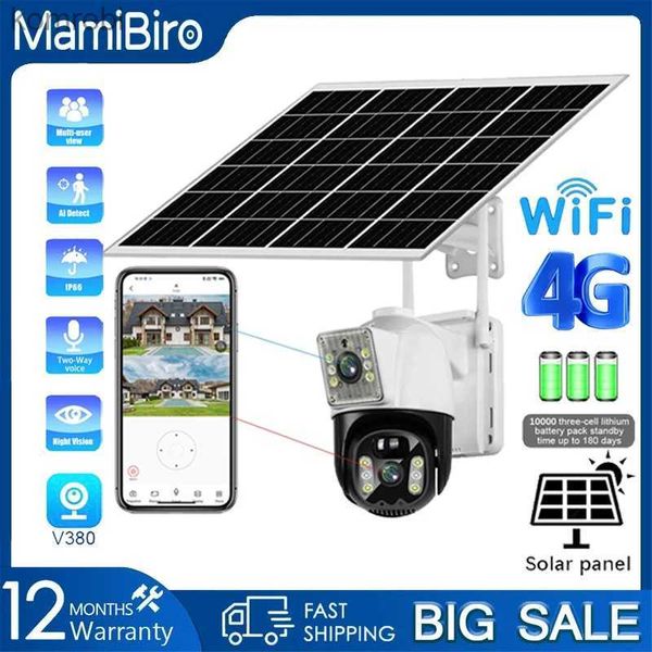 PTZ Cameras Mamibiro V360 Pro 4G Carte SIM SOLAR CCTV CAME DE CCTV EXTÉRIEUR EN OUTERNOOR 4K 8MP COULEUR FLEUR BIDIDRECTIONNELLE CCTV CAME DE SÉCURIT