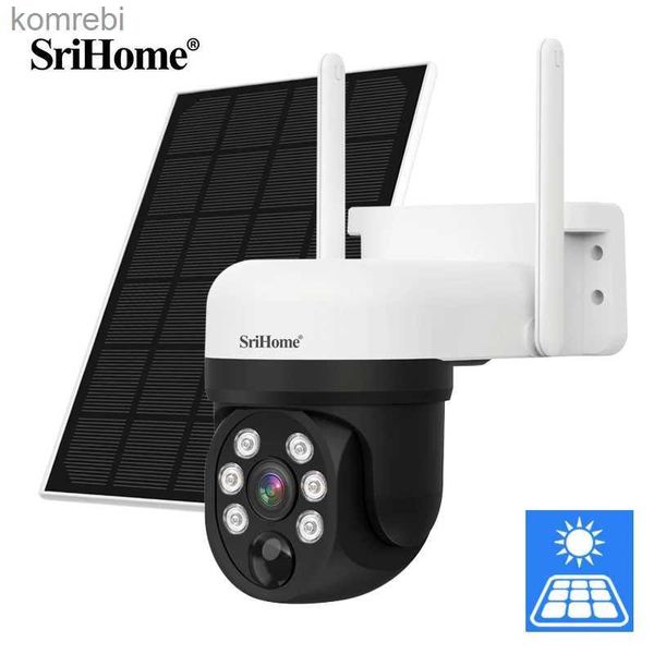 PTZ Cameras Srihome 4MP Surveillance Solar WiFi Camera 2 * 2000mAh Batterie en plein air Appareil photo Pir Sports Sécurité sans fil PTZ CAME CA240412