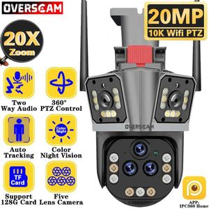 PTZ Camera's Ultra 20mp 10K WiFi Surveillance Camera Outdoor Five Lens PTZ Camera 20X PTZ ZOOM Smart Home Body Tracking draadloze CCTV -camera C240412