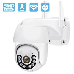 PTZ Beveiligingscamera Outdoor 5MP IP -camera WiFi Human detecteer automatisch tracking 5x digitale zoom 1080p video -bewakingscamera's ICSEE