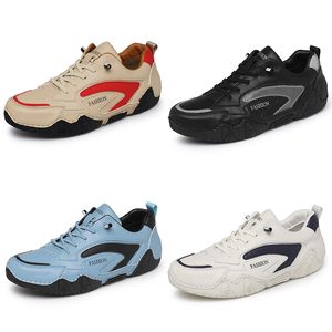 PU 2024 schoenen Casual Mat New Lederen Men Black Bruin Witblauw Fashion Shoes Trainers Sneakers Breathabl 23