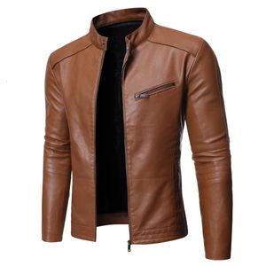 PU veste en cuir décontracté hommes printemps automne manteau moto Biker vêtement d'extérieur ajusté mâle noir bleu vêtements grande taille S3XL 240125